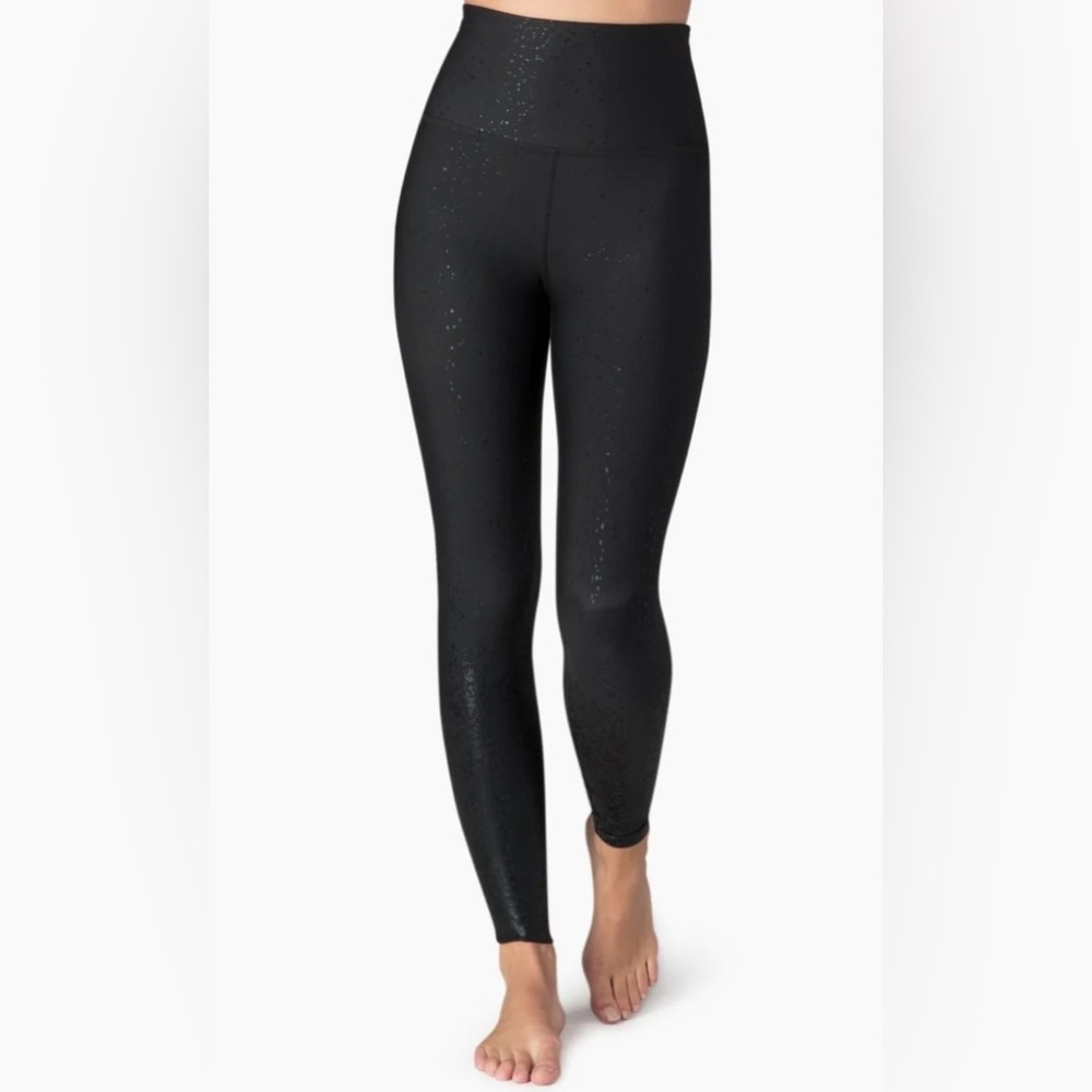 Beyond Yoga Alloy Speckled Full Length Black Leggings Womens Size Sm High Waist
